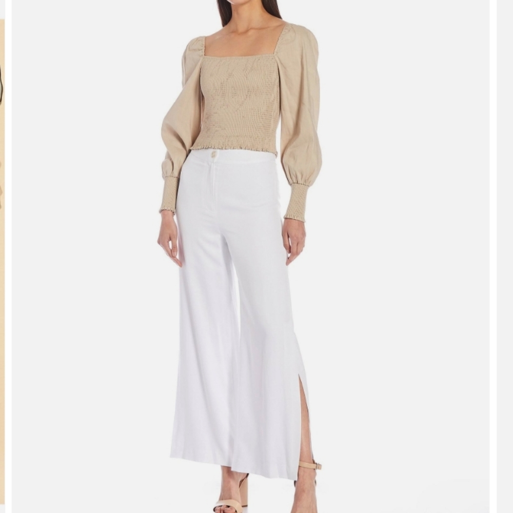 GIANNI BINI Tammy Flat Front Wide Leg HighRise Side Slit Pant NWT SIZE 10